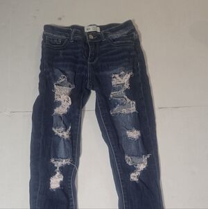 BKE Dark Blue Distressed Skinny Jeans